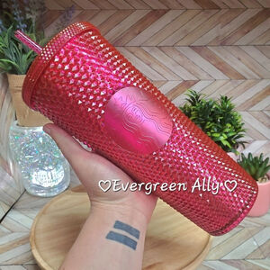 Starbucks Mexico LATAM Berry Bling Studded Tumbler Pink Red